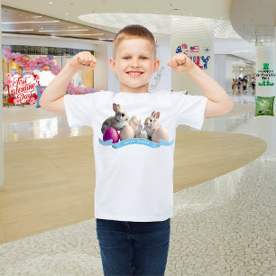 Easter T-Shirt Two Rabbits & Easter Eggs
