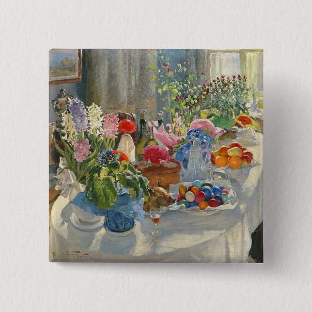 Easter Table 2 Inch Square Button (Front)