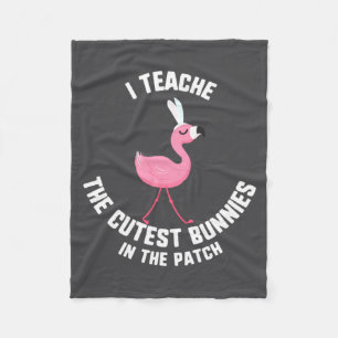 Easter Teach Cutest Bunnies Patch Illustration Fleece Blanket