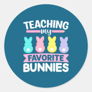 Easter Teacher Bunny Teaching Favorite Classic Round Sticker