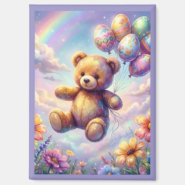 ~ EASTER Teddy Flowers Eggs~  Magnet (Front)