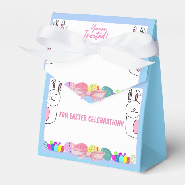 Easter Themed Favour Boxes - Blue (Front Side)