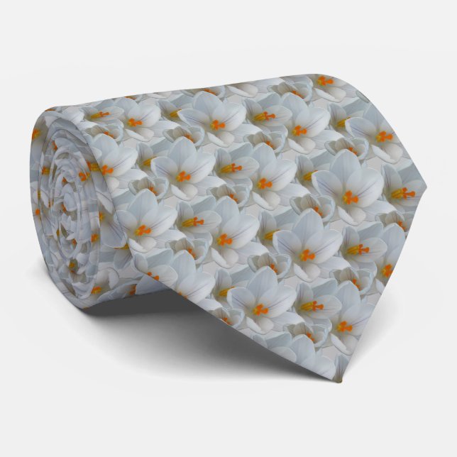 Easter Tie Crocus Flowers Necktie Easter Gifts (Rolled)