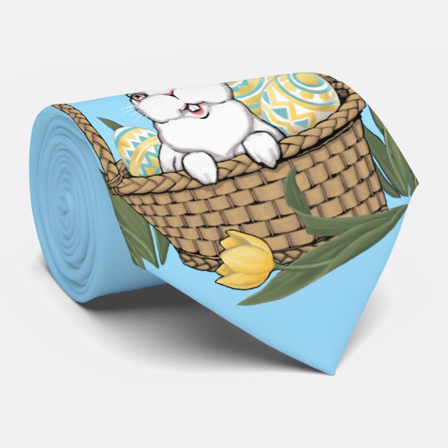 Easter Tie Easter Bunny Art Necktie Easter Gifts (Rolled)
