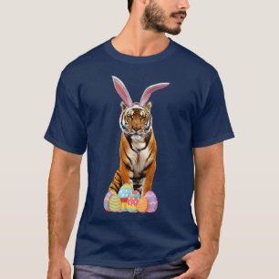 Easter  Tiger Funny Bunny Ears  Eggs Tiger Gift T-Shirt