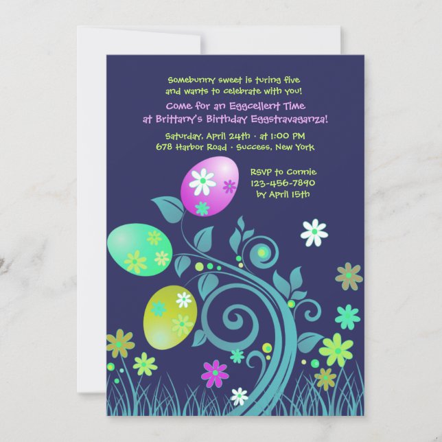 Easter Time Birthday Invitation (Front)