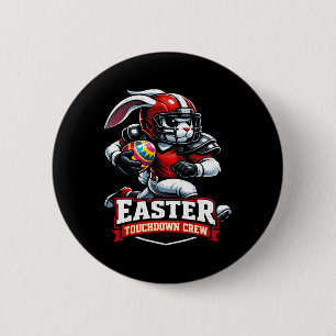 Easter Touchdown Crew Footll Lover  2 Inch Round Button
