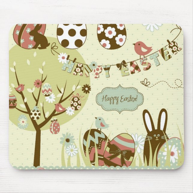 Easter tree and a Clothesline with Letters Mouse Pad (Front)