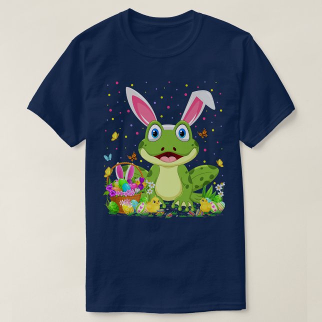 Easter Tree Frog Bunny Egg Hunting Tree Frog Easte T-Shirt (Design Front)