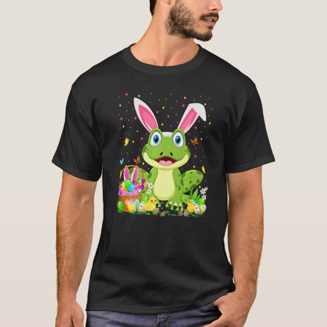 Easter Tree Frog Bunny Egg Hunting Tree Frog Easte T-Shirt (Front)
