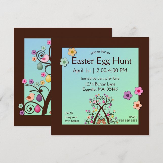 Easter Tree Invitation (Front/Back)
