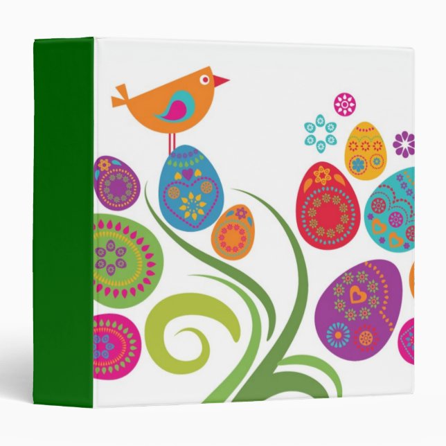 Easter tree with coloured eggs and flowers binder (Front/Spine)