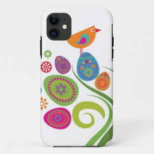 Easter tree with coloured eggs and flowers iPhone 11 case