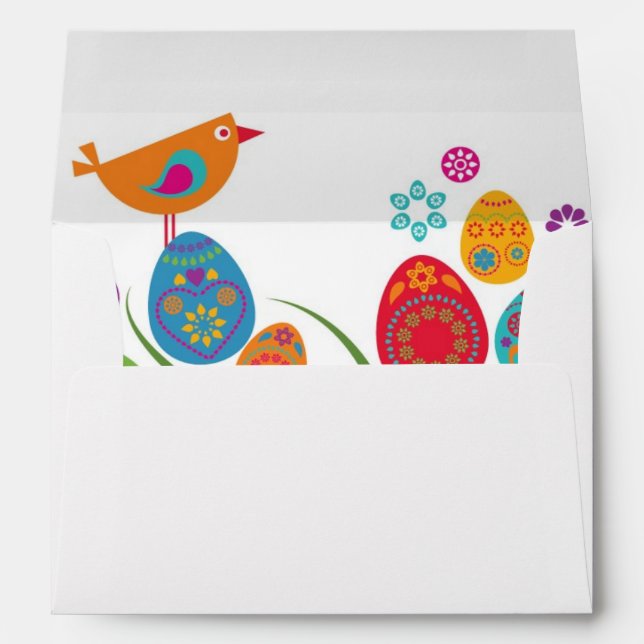 Easter tree with coloured eggs and flowers envelopes (Back (Bottom))