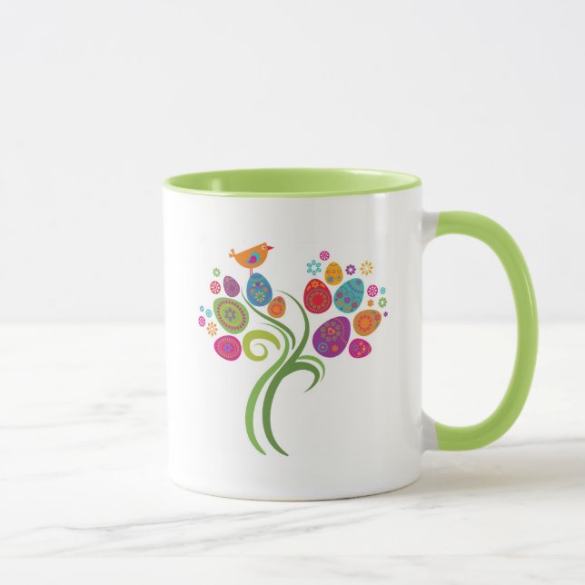 Easter tree with coloured eggs and flowers mug (Right)