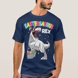 Easter Trex Shirt For Kids Dinosaur Bunny Easter