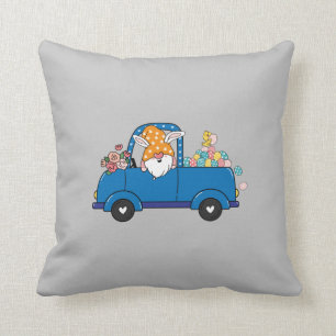 Easter truck spring gnome baby T-Shirt Throw Pillow