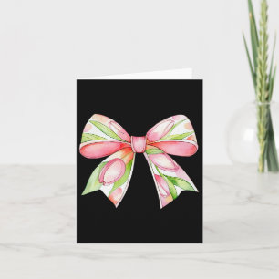 Easter Tulip Coquette Bow Pink Spring Flowers Flor Card