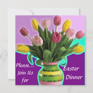 Easter Tulips Dinner Invitation