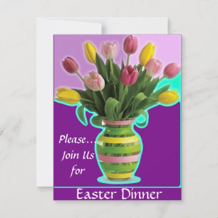 Easter Tulips Dinner Invitation