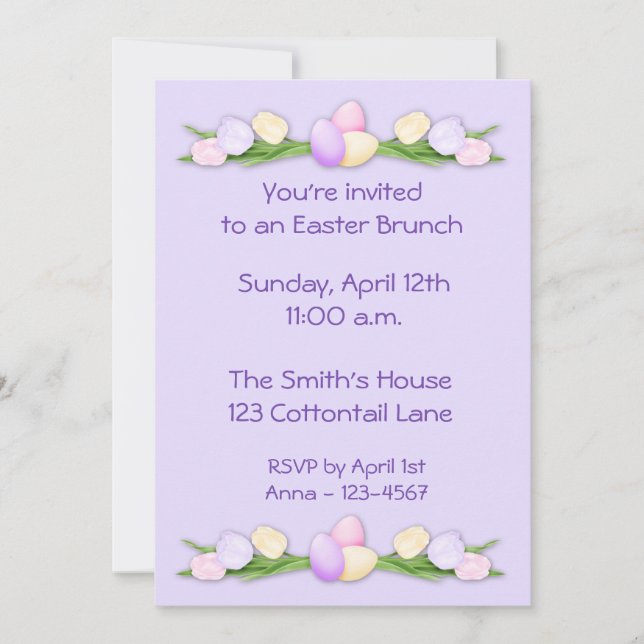 Easter Tulips Invitation (Front)