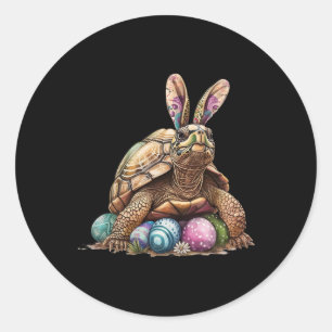 Easter Turtle Easter Turtle Bunny Ears Easter Egg Classic Round Sticker