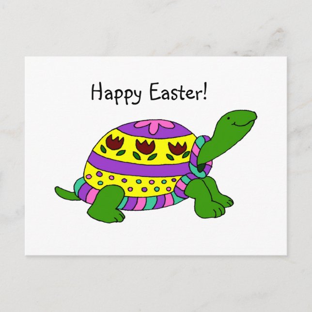 Easter turtle holiday postcard (Front)
