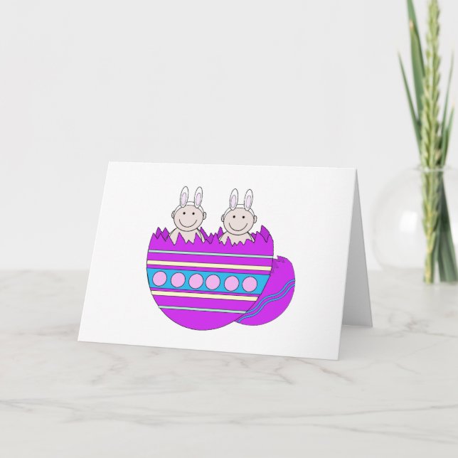 Easter Twins Graphic Holiday Card (Front)