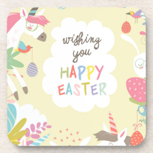 easter unicorn coaster