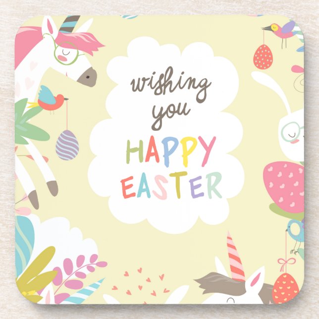 easter unicorn coaster (Front)