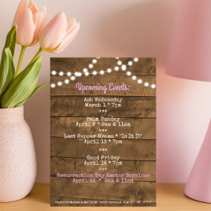 Easter Upcoming Events Church Table Card