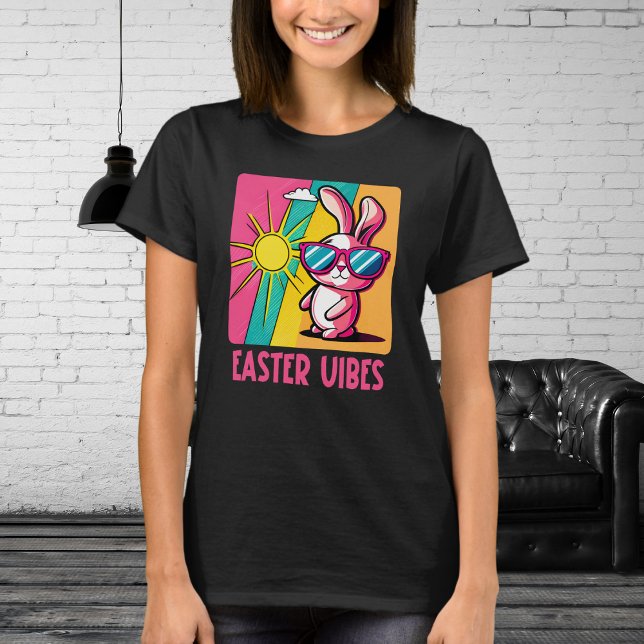 Easter Vibes - Cool Pink Bunny with Sunglasses T-Shirt (Creator Uploaded)