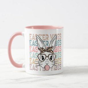 Easter Vibes Cute Retro Bunny  Mug