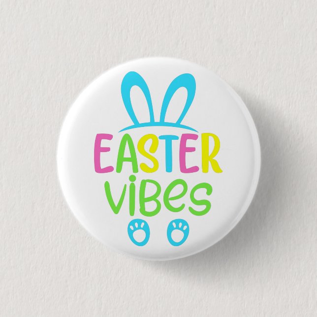 Easter Vibes Pastel 1 Inch Round Button (Front)