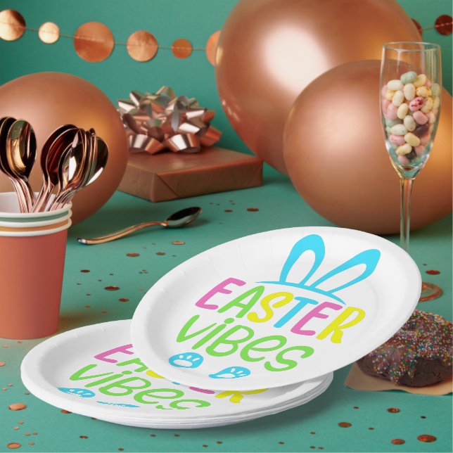 Easter Vibes Pastel Paper Plate (Multi)