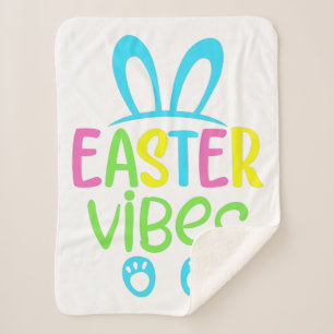 Easter Vibes Pastel Sherpa Blanket