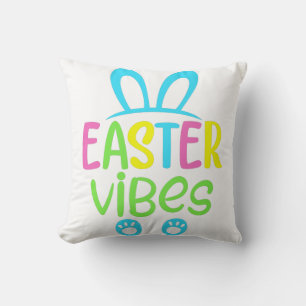 Easter Vibes Pastel Throw Pillow