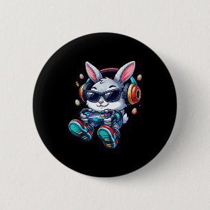 Easter video game bunny eggs hunt game boys men 2 inch round button