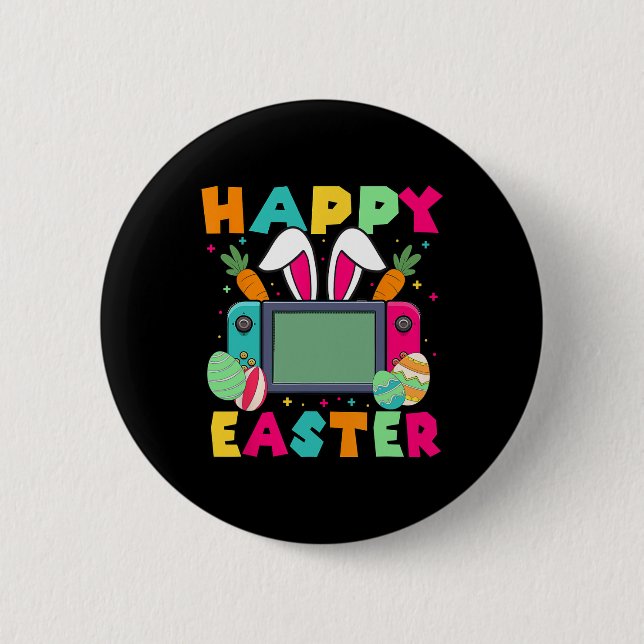 Easter Video Game Bunny Gaming Controller Gamer Bo 2 Inch Round Button (Front)