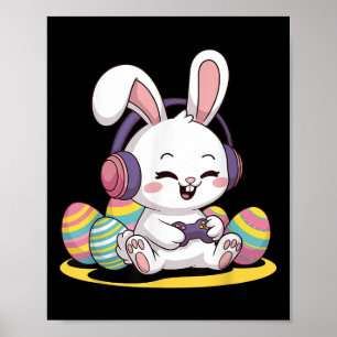 Easter Video Game Bunny Gaming Controller Gamer Bo Poster