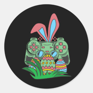 Easter Video Game Easter Gaming Graphics Happy Eas Classic Round Sticker