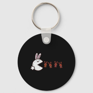 Easter Video Game Eating Bunnies Gaming Boys Kids Keychain