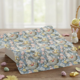Easter Vintage Bunny Spring Pattern Tissue Paper