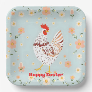 Easter Vintage Chicken Holiday Collection Paper Plate