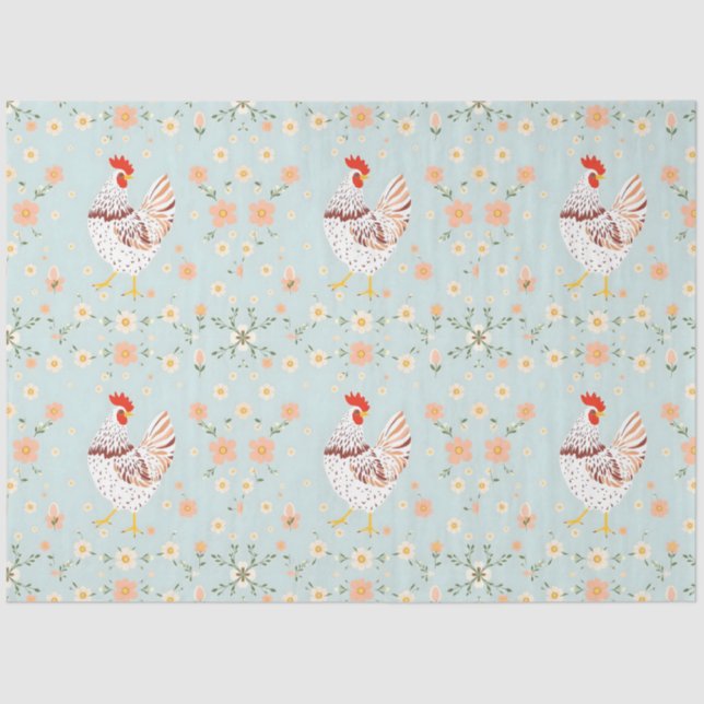 Easter Vintage Chicken Holiday Collection Tissue Paper (Front)