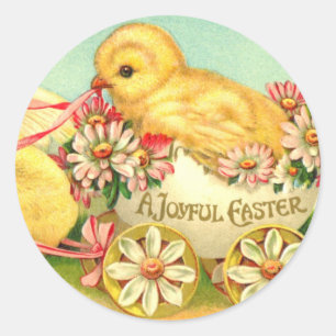 Easter Vintage classic chicks chic Holiday  Classic Round Sticker