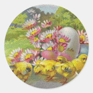 Easter Vintage Classic Round Sticker