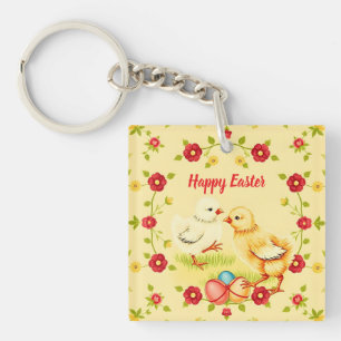 Easter Vintage Little Chicken Holiday Collection Keychain