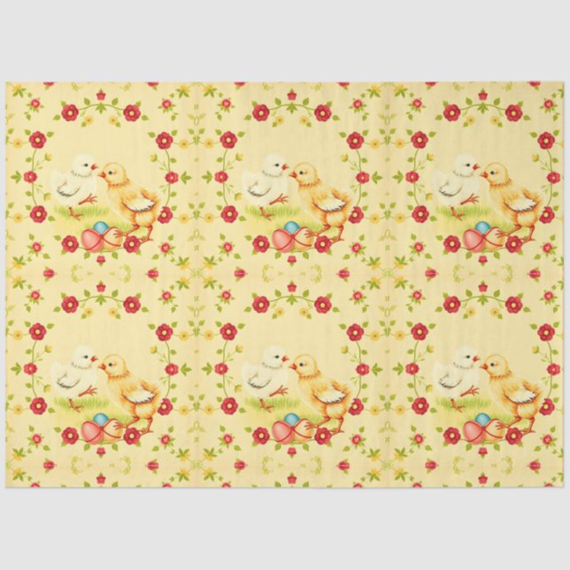 Easter Vintage Little Chicken Holiday Collection Tissue Paper (Front)