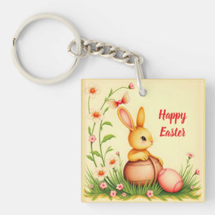 Easter Vintage Rabbit Holiday Collection Keychain